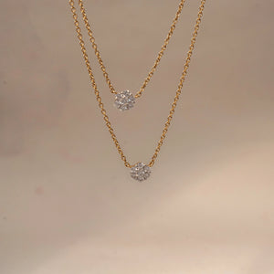 Elegant Double Diamond Layered Necklace