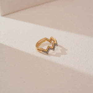 Modern Chevron Diamond Band Ring