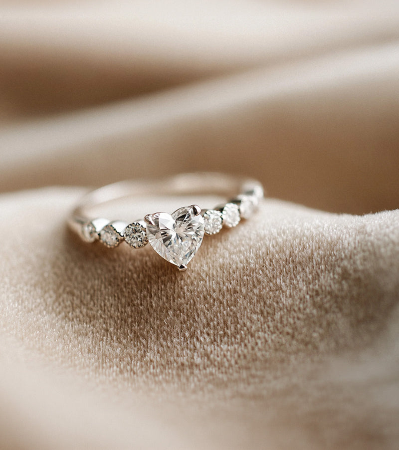 Heart Cut Lab Grown Diamond Engagement Rings