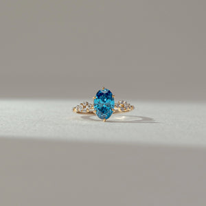 Sapphire Veil Solitaire Diamond Ring