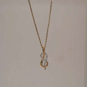 Infinity Loop Golden Diamond Pendant