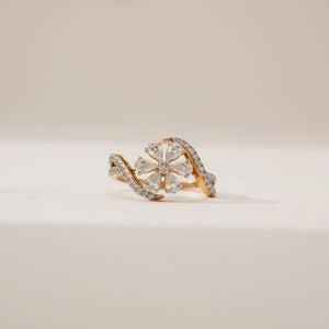 Pear Petal Cluster Diamond Ring