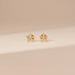 Graceful Blossom Petal Diamond Earring
