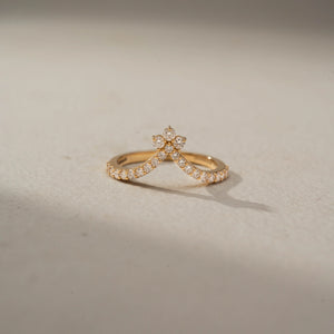 Elegant Blossom Crystal Gold Ring