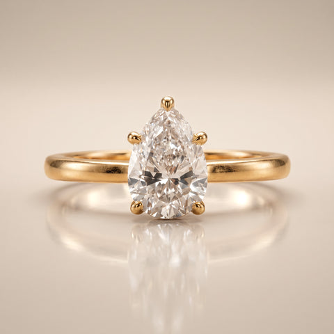 Classic Pear Diamond Promise Ring
