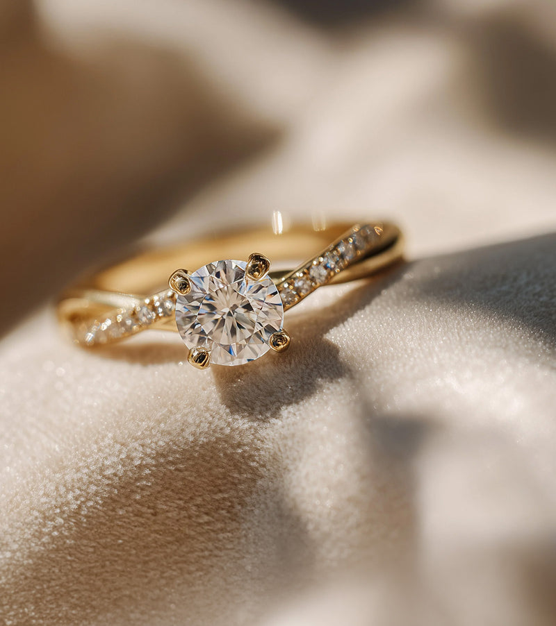 Infinity Band Lab Grown Diamond Engagement Rings