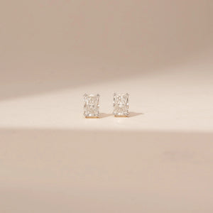 Sleek Rectangular Radiant Diamond Earring