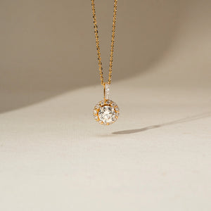 Elegant Halo Diamond Circle Pendant