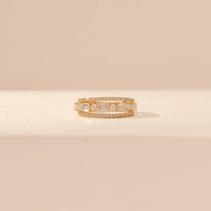 Elegant Multi Row Diamond Ring