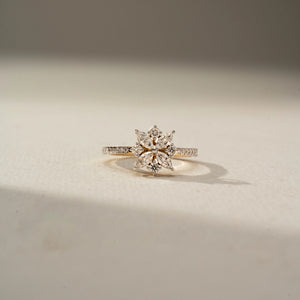 Elegant Floral Diamond Cluster Ring