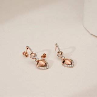 Celestial Heart Diamond Drop Earrings