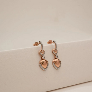 Celestial Heart Diamond Drop Earrings