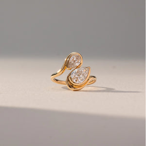 Dual Pear Swirl Diamond Ring