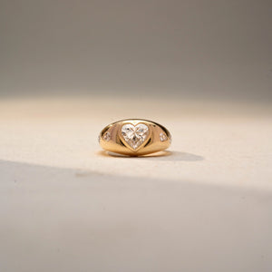 Luxe Heart Crystal Shine Ring