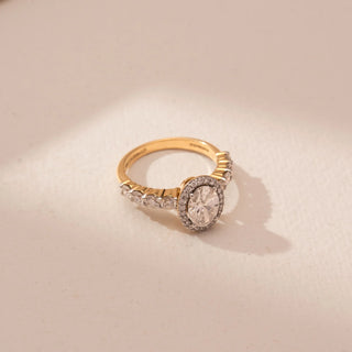 Radiant Oval Halo Diamond Ring