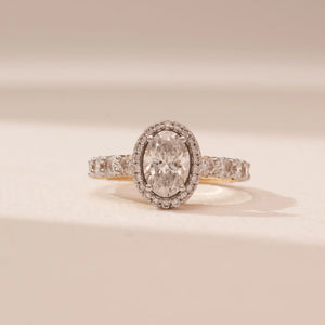 Radiant Oval Halo Diamond Ring