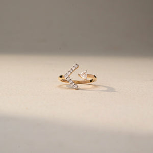 Modern Arrow Diamond Elegance Ring