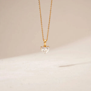 Classic Heart Solitaire Diamond Pendant