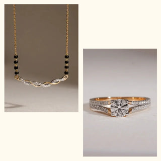 Set of 2|Knot & Solitaire Lab Grown Diamond Jewelry Set | Mangalsutra & Engagement Ring