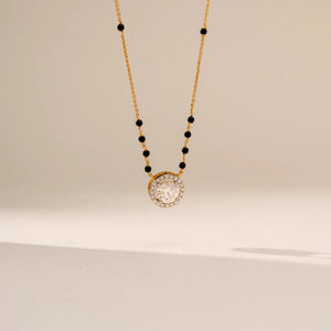 Elegant Round Halo Diamond Mangalsutra