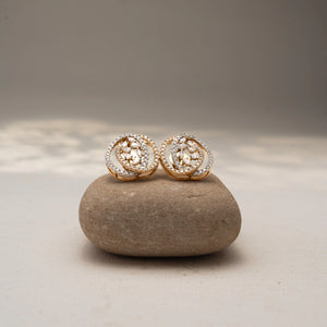 Fancy Crystal Circle Stud Earring