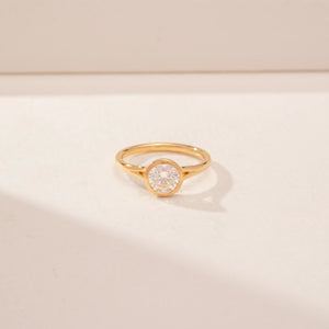 Round Tapered Bezel Diamond Ring
