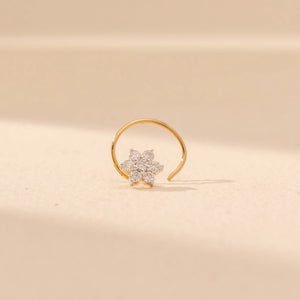 Elegant Blossom Diamond Nose Ring
