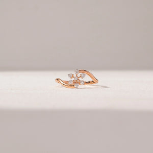 Floral Embrace Open Diamond Ring