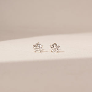 Pure Round Solitaire Diamond Earring