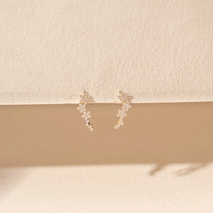 Graceful Cascading Floral Diamond Earring