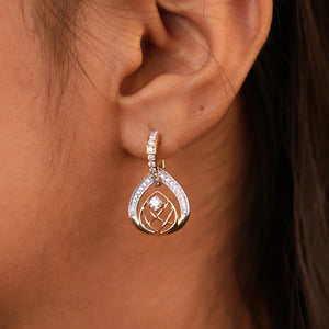 Cosmic Cage Diamond Drop Earrings
