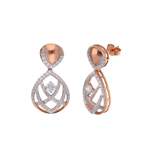 Solitaire Cage Diamond Drop Earrings