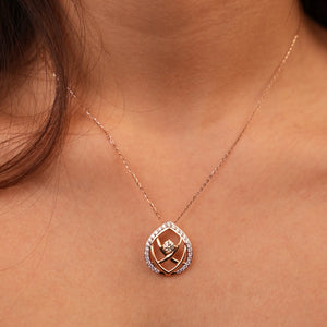 Floating Gem Diamond Pendant Necklace