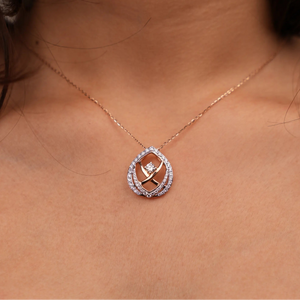 Cosmic Cage Diamond Pendant Necklace