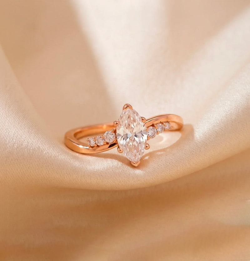 Marquise Cut Lab Grown Diamond Engagement Rings