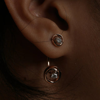 Set of 2|Swirl Charm Lab Grown Diamond Jewelry Set | Pendant & Stud Earrings