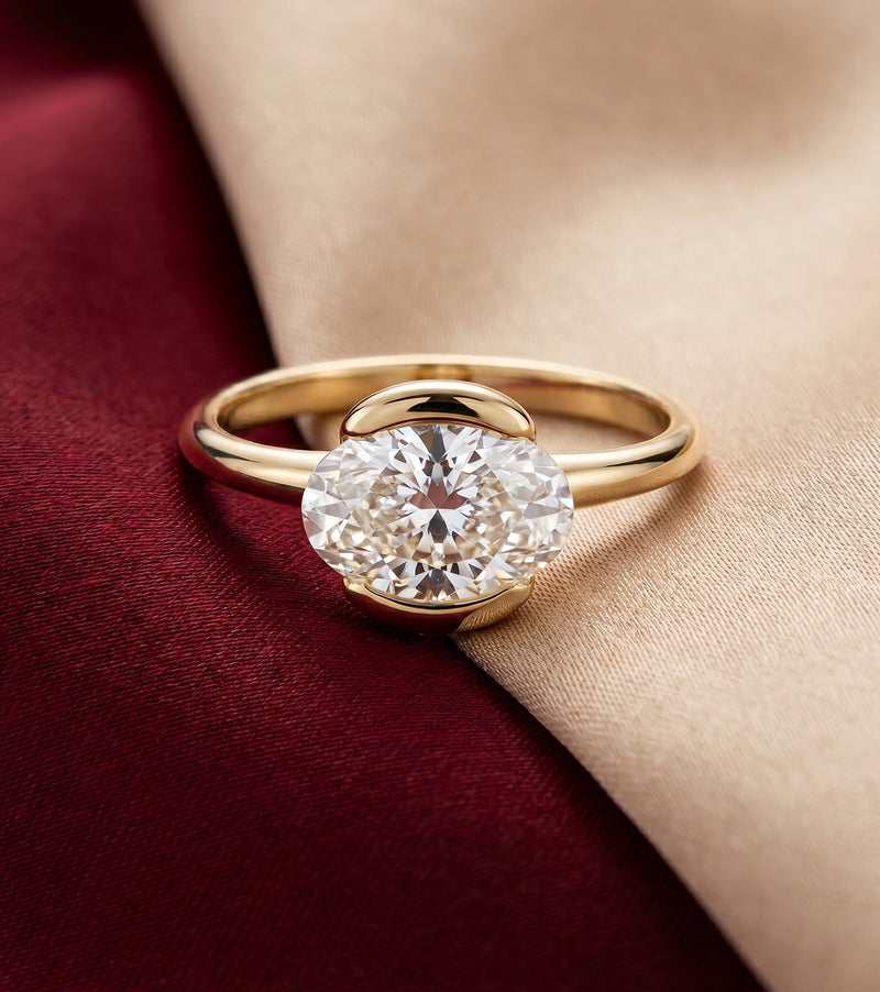 Moval Cut Lab Grown Diamond Engagement Rings