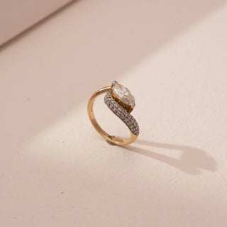 Lustrous Flow Solitaire Diamond Ring