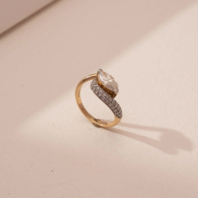Lustrous Flow Solitaire Diamond Ring