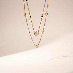 Modern Layered Solitaire Diamond Mangalsutra
