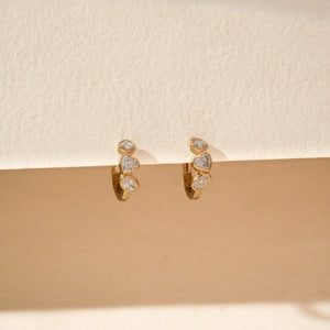 Round Floral Motif Diamond Earring