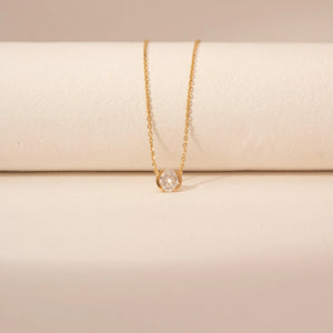 Elegant Half-Bezel Diamond Necklace