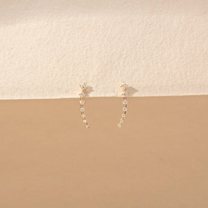 Luminous Arc Diamond Slider Earrings