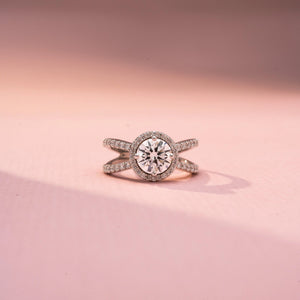 Angelic Halo Diamond Wings Ring