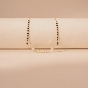 Sleek Alternating Bead Diamond Mangalsutra