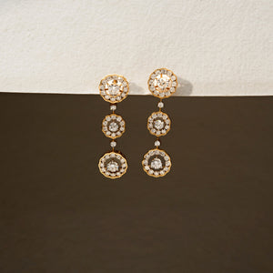 Sparkling Circular Drop Chain Earring