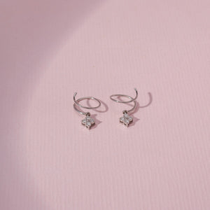 Petal Drop Circle Diamond  Earring