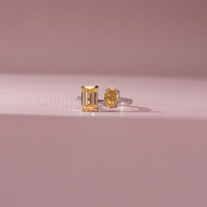 Yellow Duo Statement diamond Ring