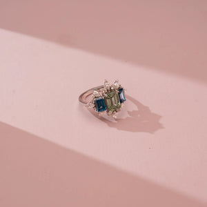 Vintage Crown Diamond Cocktail Ring
