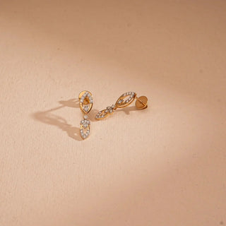 Set of 2|Nature-Inspired Lab Grown Diamond Jewelry Set | Leaf Bracelet & Stud Earrings